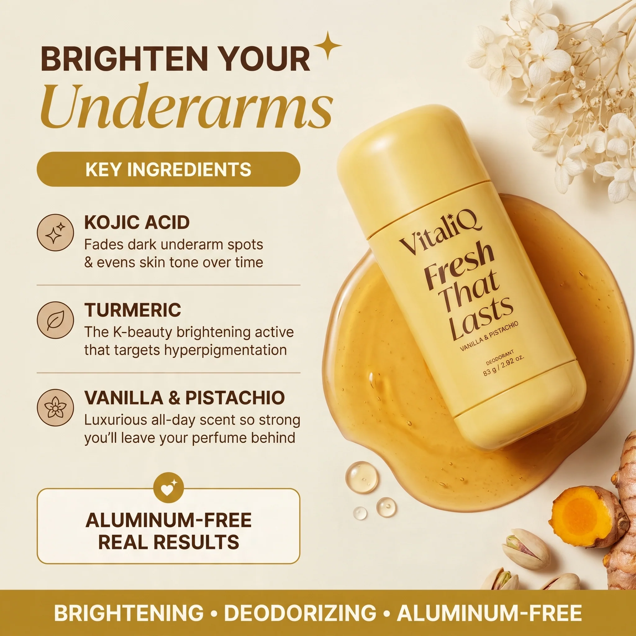 Warm Vanilla Deodorant with Kojic & Turmeric - Image 3